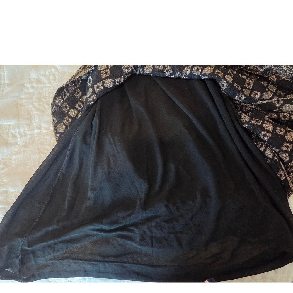 Alexander McQueen Metallic Jacquard Knit Skater Dress Fit Flare Black Gold Small - Picture 6 of 15
